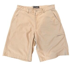 Pebble Beach Performance Golf Shorts Mens 34 Tan Khaki Good Utility Pocket